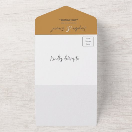 Invitation Tout En Un Automne à l'aquarelle marron (Dehors)