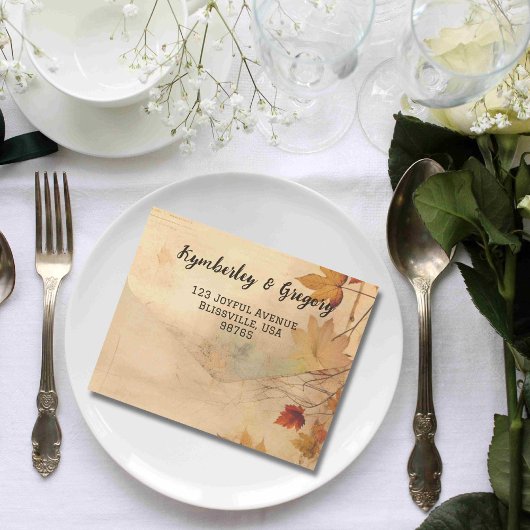 Invitation Tout En Un Automne automne Feuilles crème Arrière - plan phot