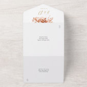 Invitation Tout En Un Automne Automne Floral QR Code Gold Mariage (Dehors)