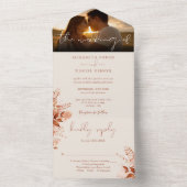 Invitation Tout En Un Automne Automne Rustique Floral Mariage Photo (À l'intérieur)