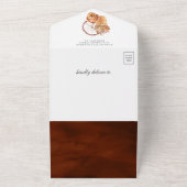 Invitation Tout En Un Automne Boho Citrouille Baby shower Terracotta (Dehors)