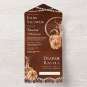 Invitation Tout En Un Automne Boho Citrouille Baby shower Terracotta (À l'intérieur)