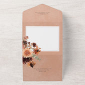 Invitation Tout En Un Automne Boho Rust & Pêche Floral Oval Pas de dîner (Dehors)