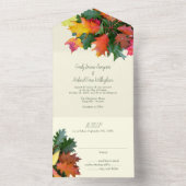 Invitation Tout En Un Automne Chêne Feuille Mariage Tout en un Invitatio (À l'intérieur)