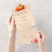 Invitation Tout En Un Automne Citrouille Mariage botanique (Déchirure)