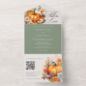 Invitation Tout En Un Automne en amour Rustique Floral Citrouille Automn (À l'intérieur)