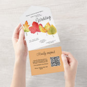 Invitation Tout En Un Automne Feuilles d'automne en un seul mariage Invi (Déchirure)