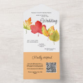 Invitation Tout En Un Automne Feuilles d'automne en un seul mariage Invi (À l'intérieur)
