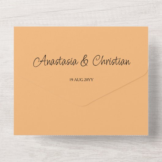 Invitation Tout En Un Automne Feuilles d'automne en un seul mariage Invi (Verso)