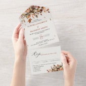 Invitation Tout En Un Automne Feuilles Russe Pays Boho Mariage (Déchirure)