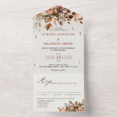 Invitation Tout En Un Automne Feuilles Russe Pays Boho Mariage (À l'intérieur)