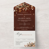 Invitation Tout En Un Automne Feuilles Russe Pays Boho Mariage (À l'intérieur)