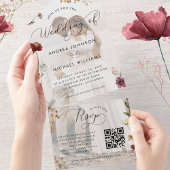 Invitation Tout En Un Automne Fleur sauvage Chic Photo QR Code Automne M