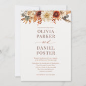 Invitation Tout en un automne Floral Automne Mariage QR Code (Devant)