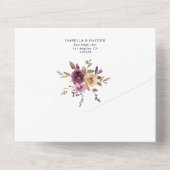 Invitation Tout En Un Automne Floral Citrouille Bourgogne moutarde Rusti (Verso)