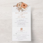 Invitation Tout En Un Automne Florals Adresses invités Mariage (À l'intérieur)