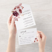 Invitation Tout En Un Automne Romance Aquarelle Mariage Floral (Déchirure)