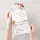 Invitation Tout En Un Automne Romance Fleurs séchées Mariage (Déchirure)