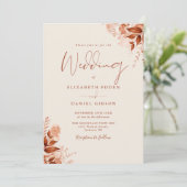 Invitation Tout en un Automne Rustique Automne Automne Floral (Debout devant)