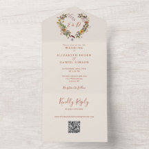 Automne Rustique Automne Floral Coeur QR Code Mari