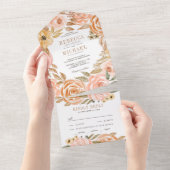 Invitation Tout En Un Automne Rustique Terre Mariage Floral (Déchirure)