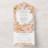 Invitation Tout En Un Automne Rustique Terre Mariage Floral (À l'intérieur)
