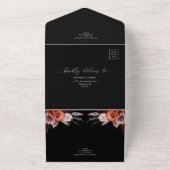 Invitation Tout En Un Automne Sombre Moody Floral Bural Orange Mariage (Dehors)