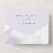 Invitation Tout en Un avec Feuillage Violet Prune  (Verso)