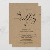 Invitation Tout en un avec RSVP et Registre (Devant / Derrière)