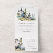 Invitation Tout En Un Aventure Commencer Pine Forest Paysage Mariage (À l'intérieur)