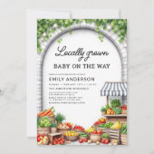 Invitation Tout en un Baby shower agricole local (Devant)