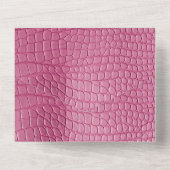 Invitation Tout En Un Baby shower animal rose Faux Alligator (Verso)