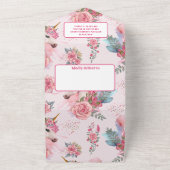 Invitation Tout En Un Baby shower arc-en-ciel magique Unicorn (Dehors)