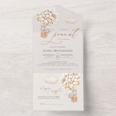 Invitation Tout En Un Baby shower Ballon Eléphant Tout en un (À l'intérieur)