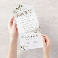 Baby shower botanique floral | Fromage de couches