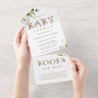 Baby shower botanique floral | Livres pour bébé