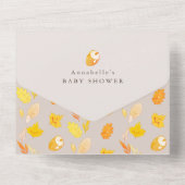 Invitation Tout En Un Baby shower Citrouille Beige Tout en un (Verso)