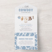 Invitation Tout En Un Baby shower Cowboy (À l'intérieur)