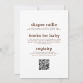 Invitation Tout en un Baby shower d'animaux de forêt de bois (Dos)