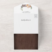 Invitation Tout En Un Baby shower de bois rustique (Dehors)