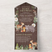 Invitation Tout En Un Baby shower de bois rustique (À l'intérieur)