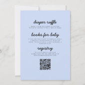 Invitation Tout en un Baby shower de Bow Bow en ruban bleu (Dos)