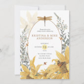Invitation Tout en un Baby shower de Fleur sauvage de Sunflow (Devant)