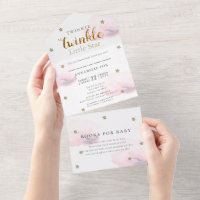 Baby shower de livre rose Little Star Twinkle