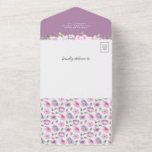 Invitation Tout En Un Baby shower d'écureuil floral rustique (Dehors)