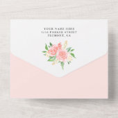 Invitation Tout En Un Baby shower d'éléphant rose pâle rose (Verso)