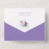 Invitation Tout En Un Baby shower d'éléphant violet à air chaud (Verso)