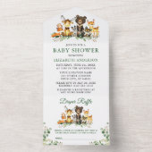 Invitation Tout En Un Baby shower des animaux de bois et chapelure (À l'intérieur)