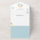 Invitation Tout En Un Baby shower des nuages arc-en-ciel de mignons Boho (Dehors)