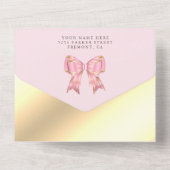 Invitation Tout En Un Baby shower d'huile d'or rose pâle (Verso)